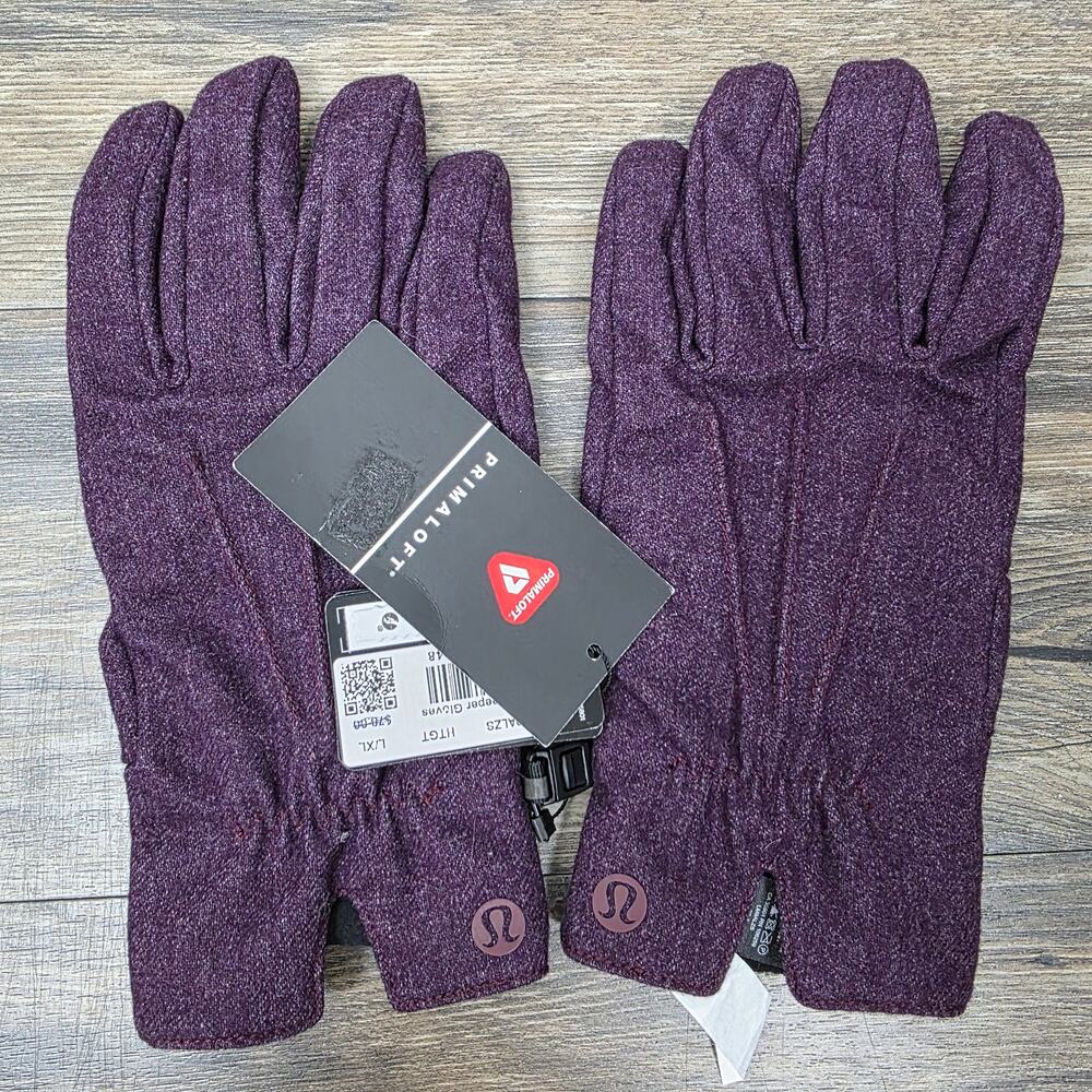 Lululemon City Keeper Gloves Primaloft Insulated Purple Sz L/XL NWT Outdoor